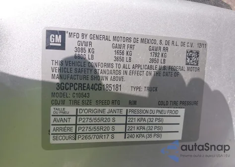 2012 Chevrolet Silverado 1500 Ls from USA, damaged, VIN 3GCPCREA4CG185181